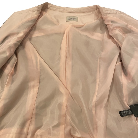 Women’s Pale Pink Faux Leather Jacket Size Small - Picture 5 of 8